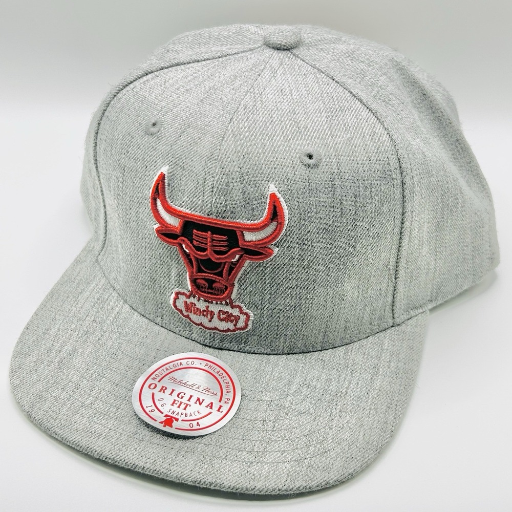 Chicago Bulls Mitchell & Ness Heather Hat Cap Snapback Adjustable NBA Gray